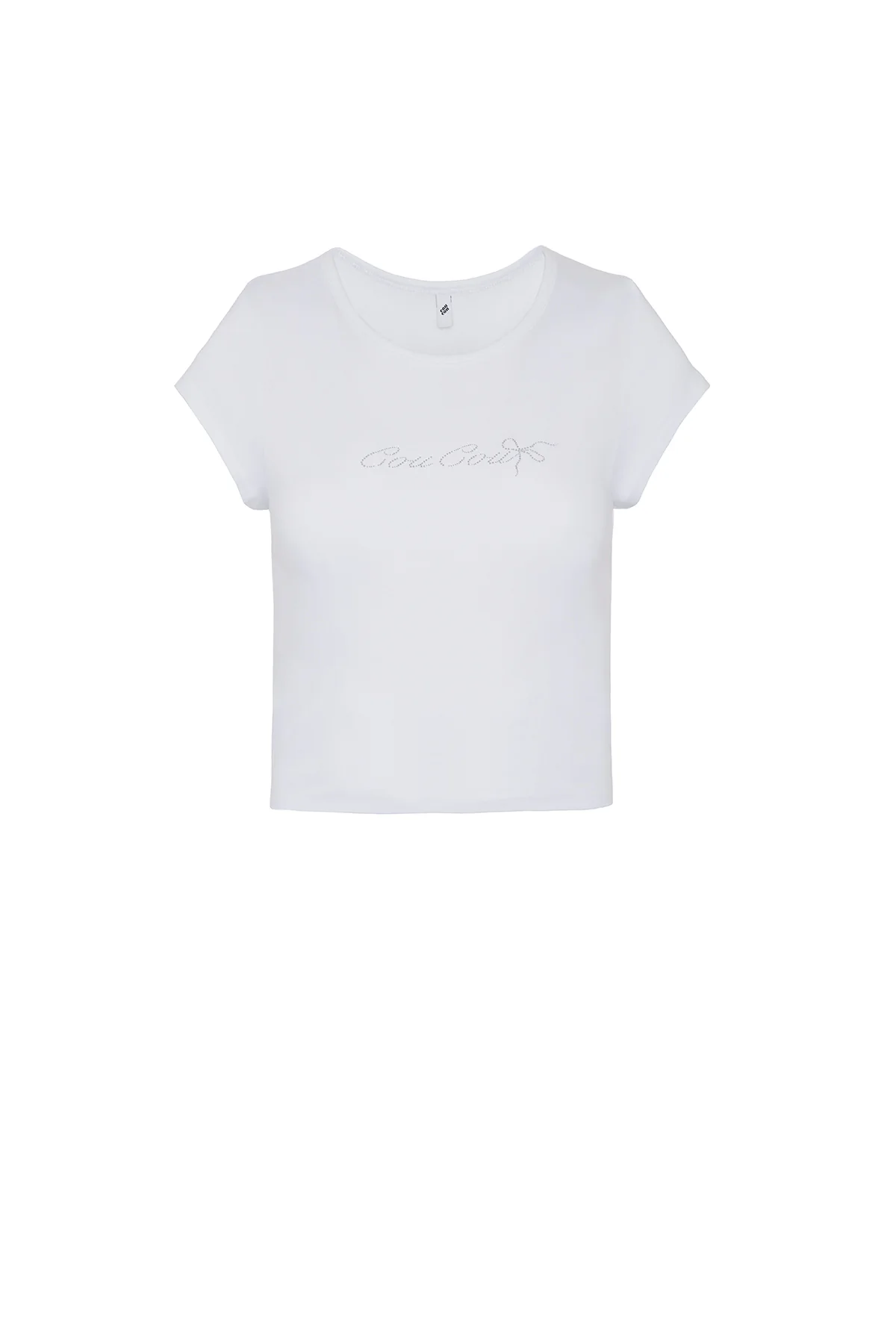 The Crystal Baby Tee: White Cotton Jersey - Image 3