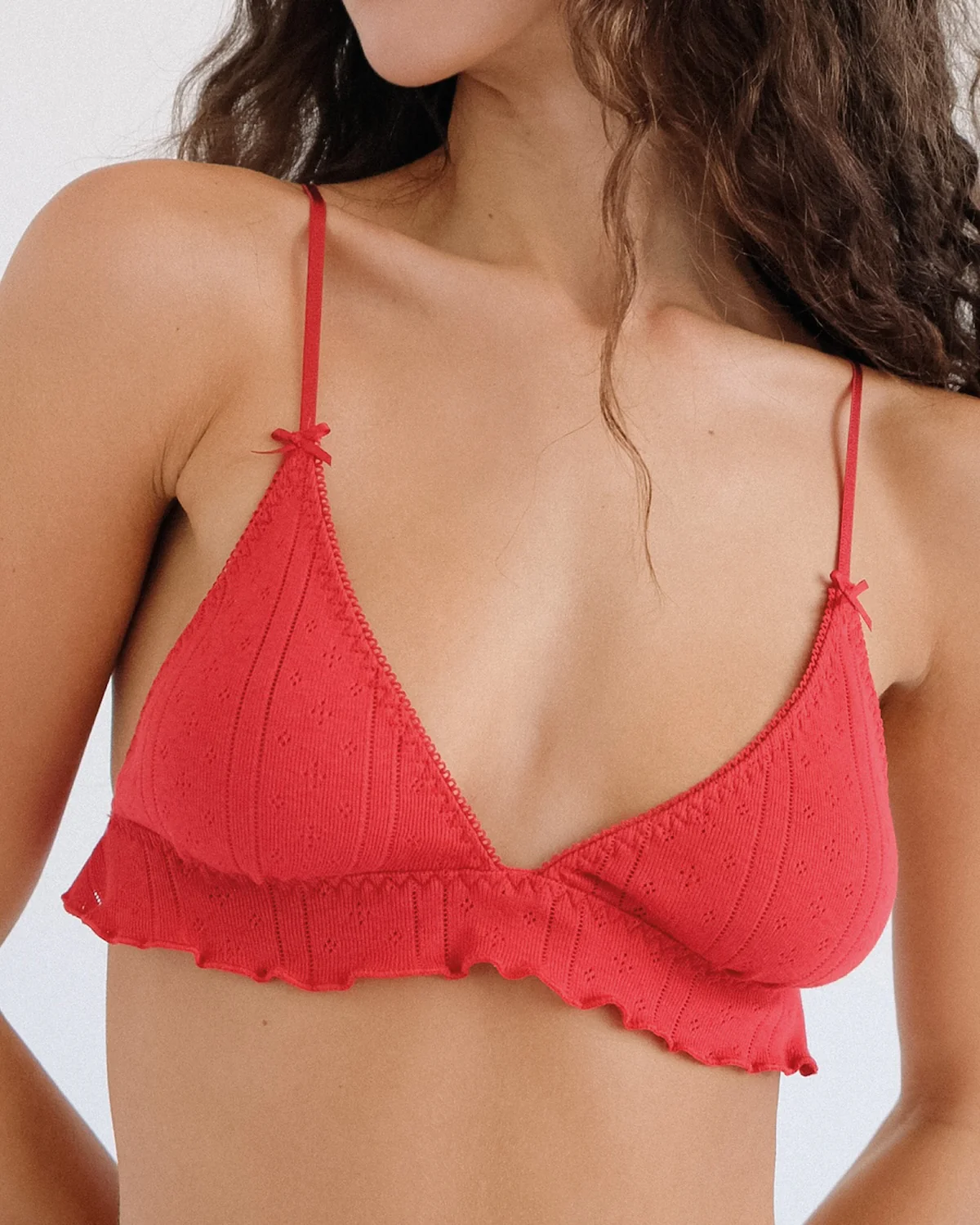 The Butterfly Bralette: Cherry Red Pointelle - Image 8