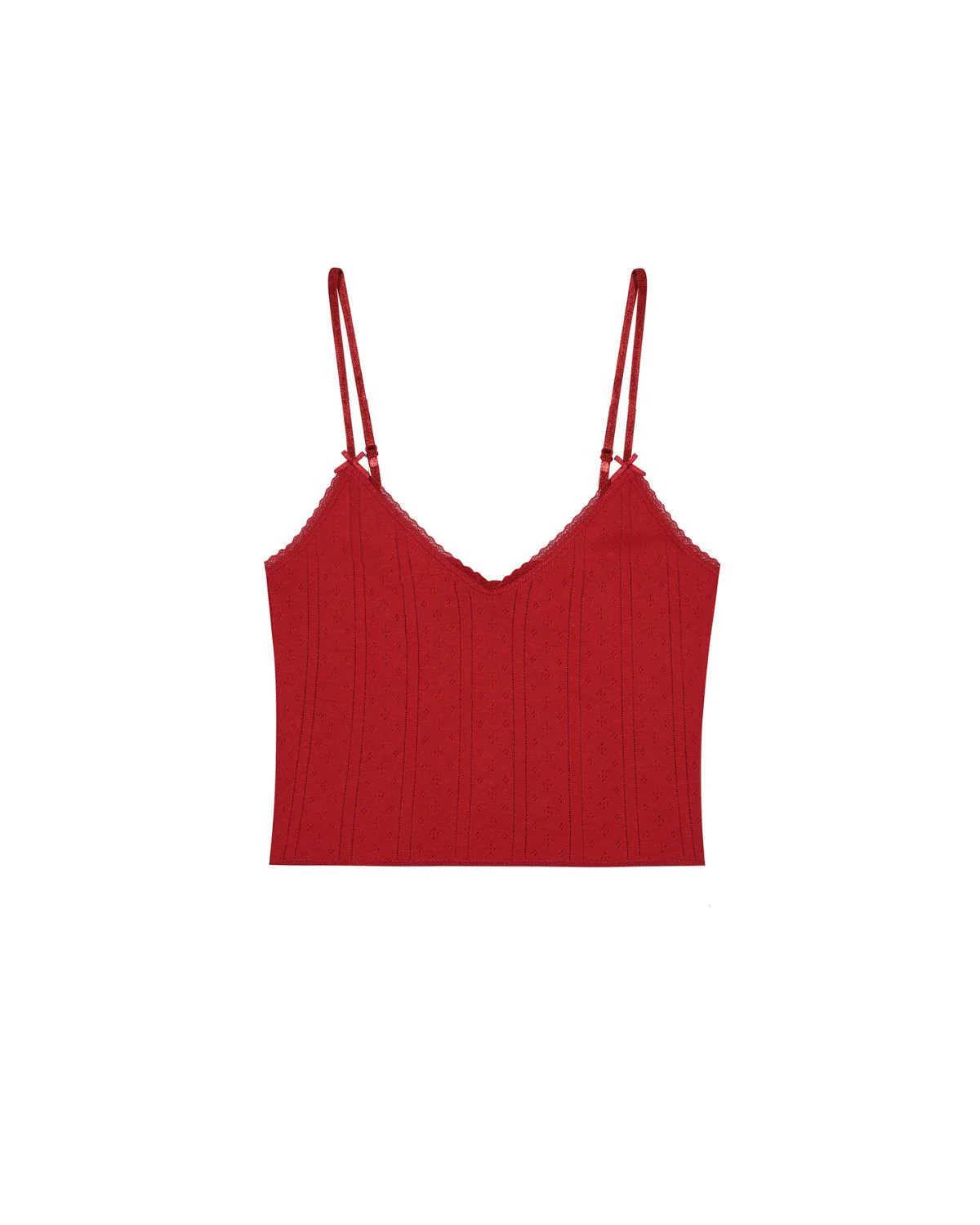 The Cami: Cherry Red Pointelle - Image 3