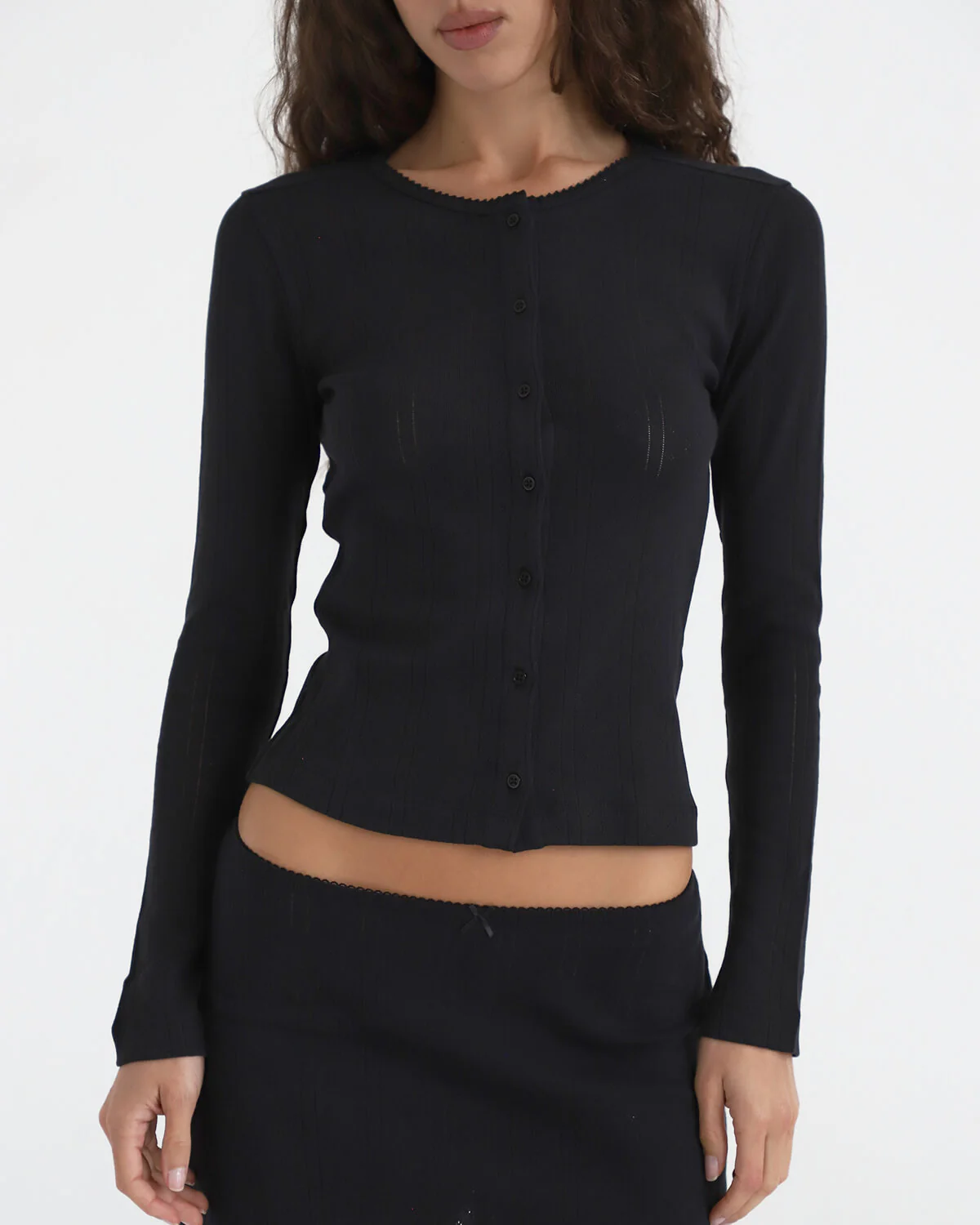 The Cardigan: Black Pointelle - Image 5
