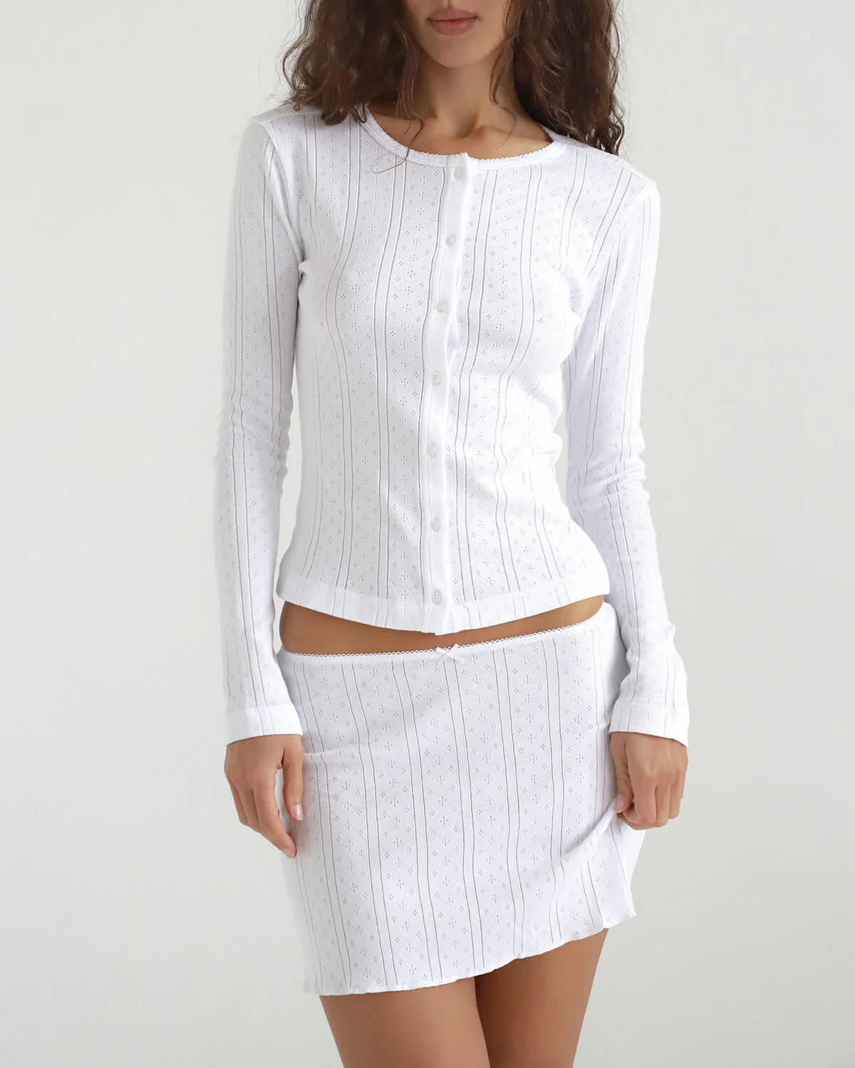 The Cardigan: White Pointelle - Image 5