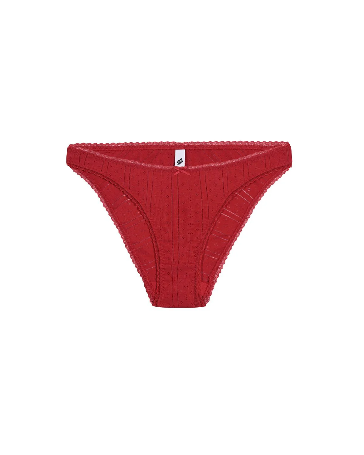 The High Rise: Cherry Red Pointelle - Image 3