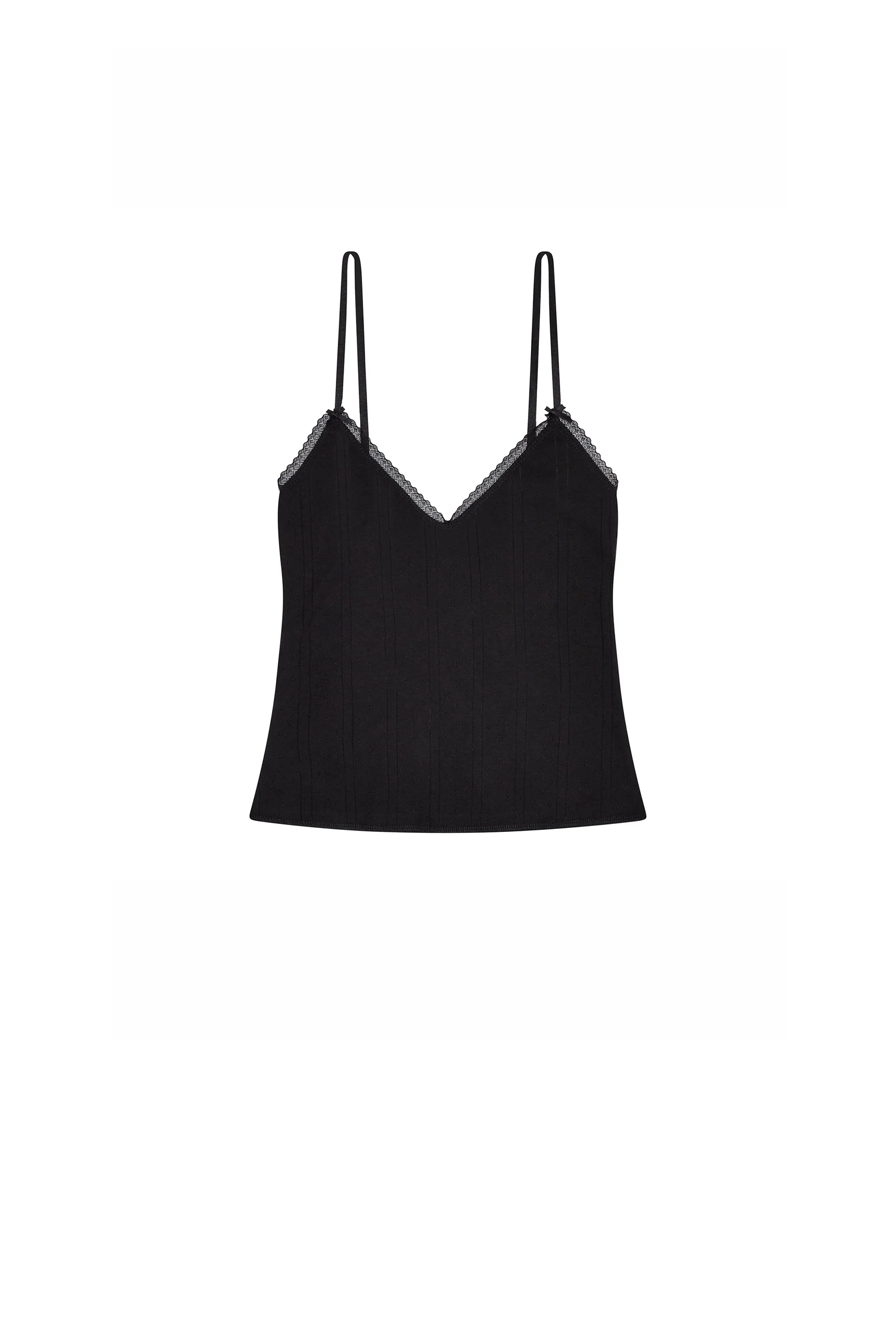 The Long Cami: Black Pointelle - Image 3