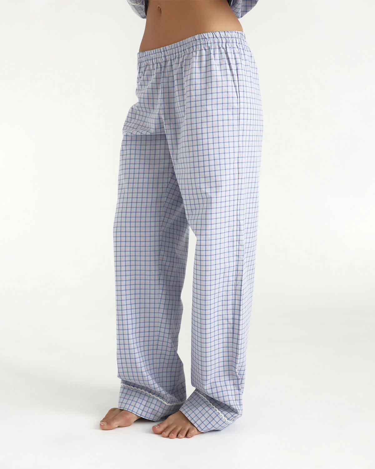 The Pajama Pant: Blue Check French Poplin - Image 7