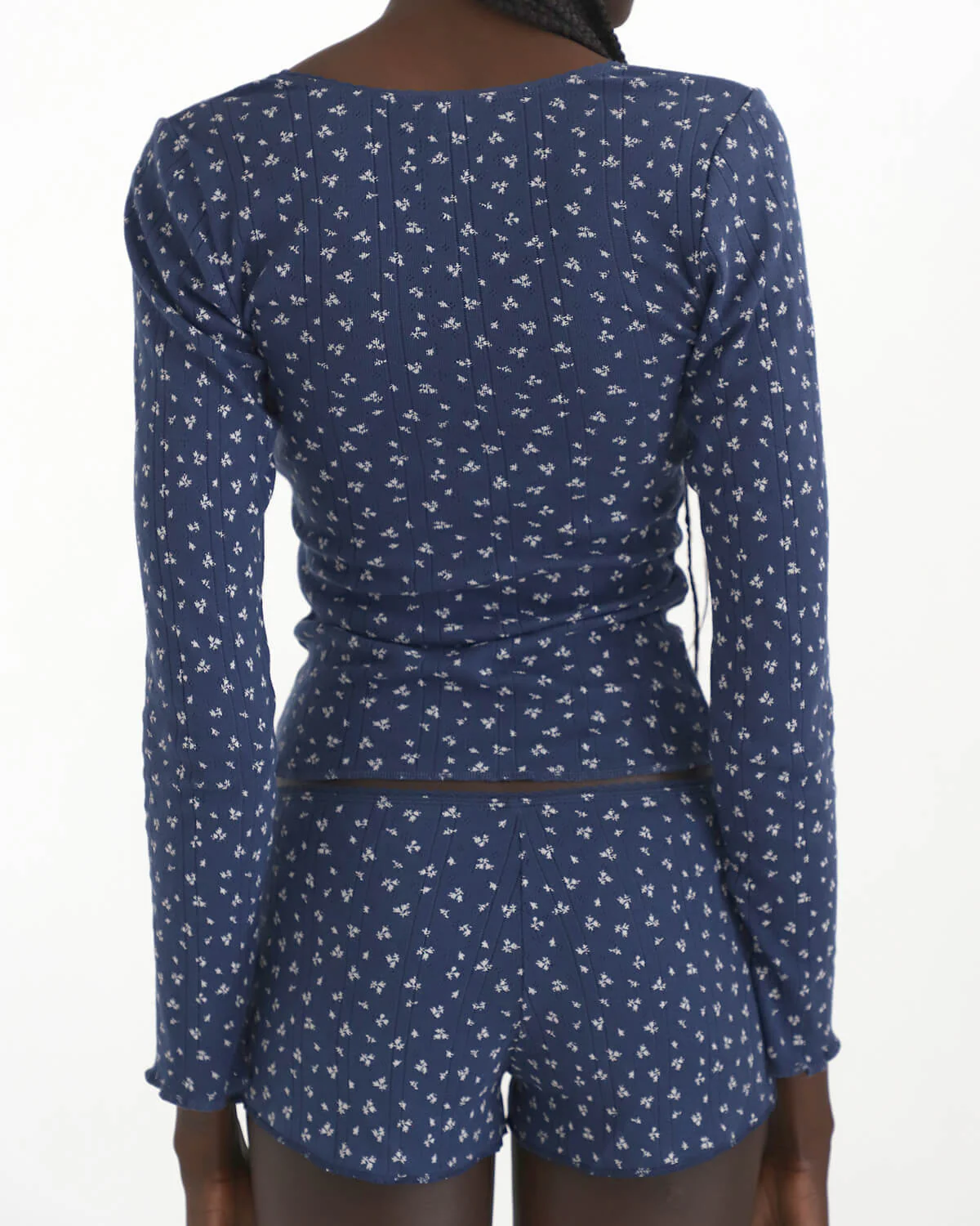 The Scoop Long Sleeve: Midnight Fields Pointelle - Image 7