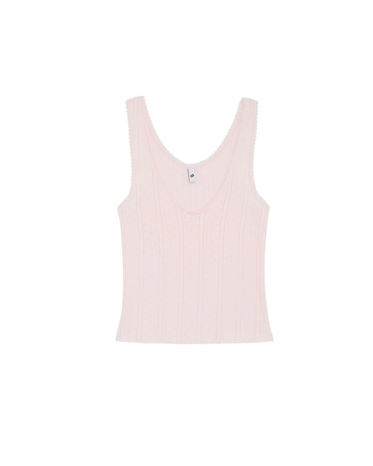 The Scoop Tank: Baby Pink Pointelle - Image 3
