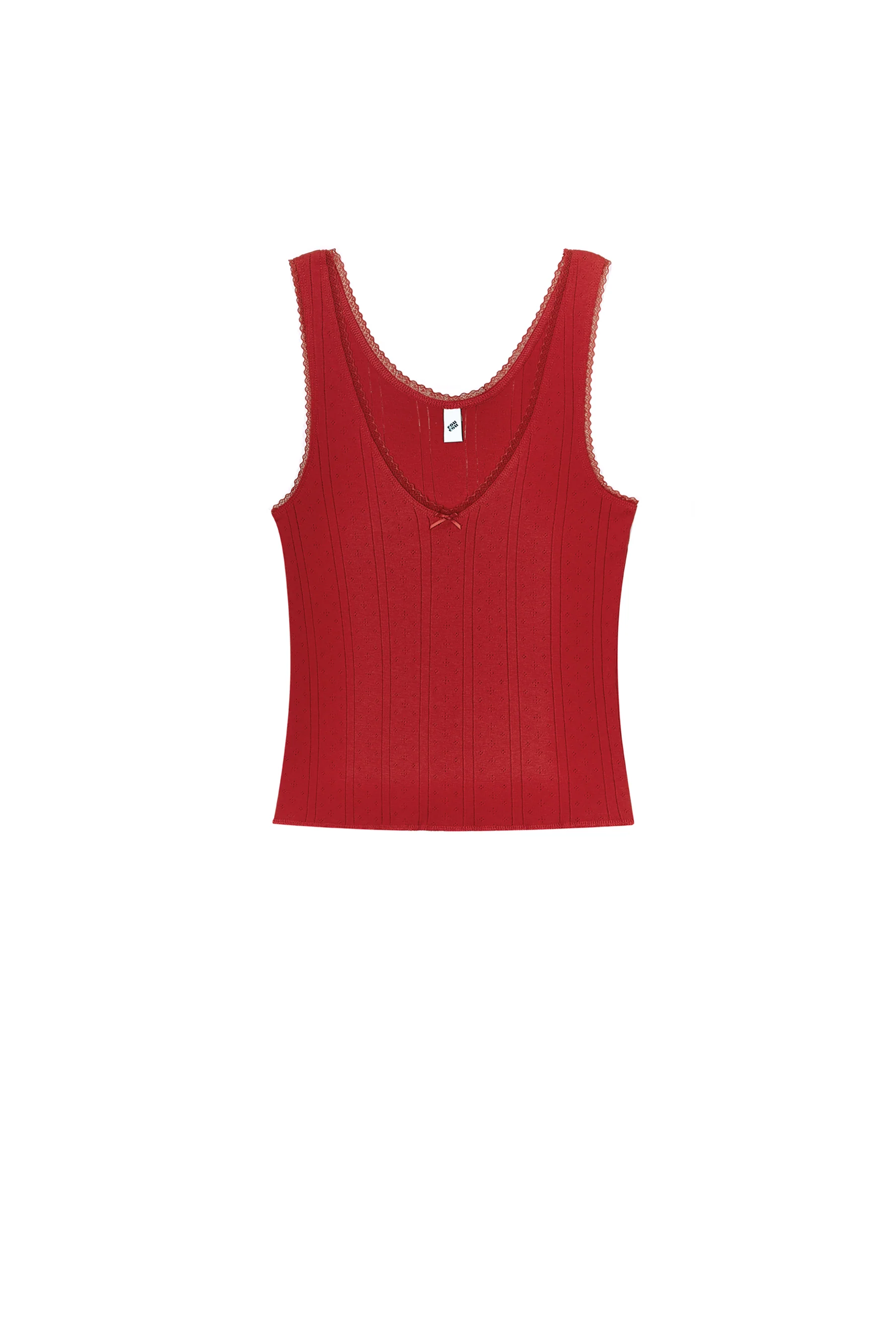 The Scoop Tank: Cherry Red Pointelle - Image 3