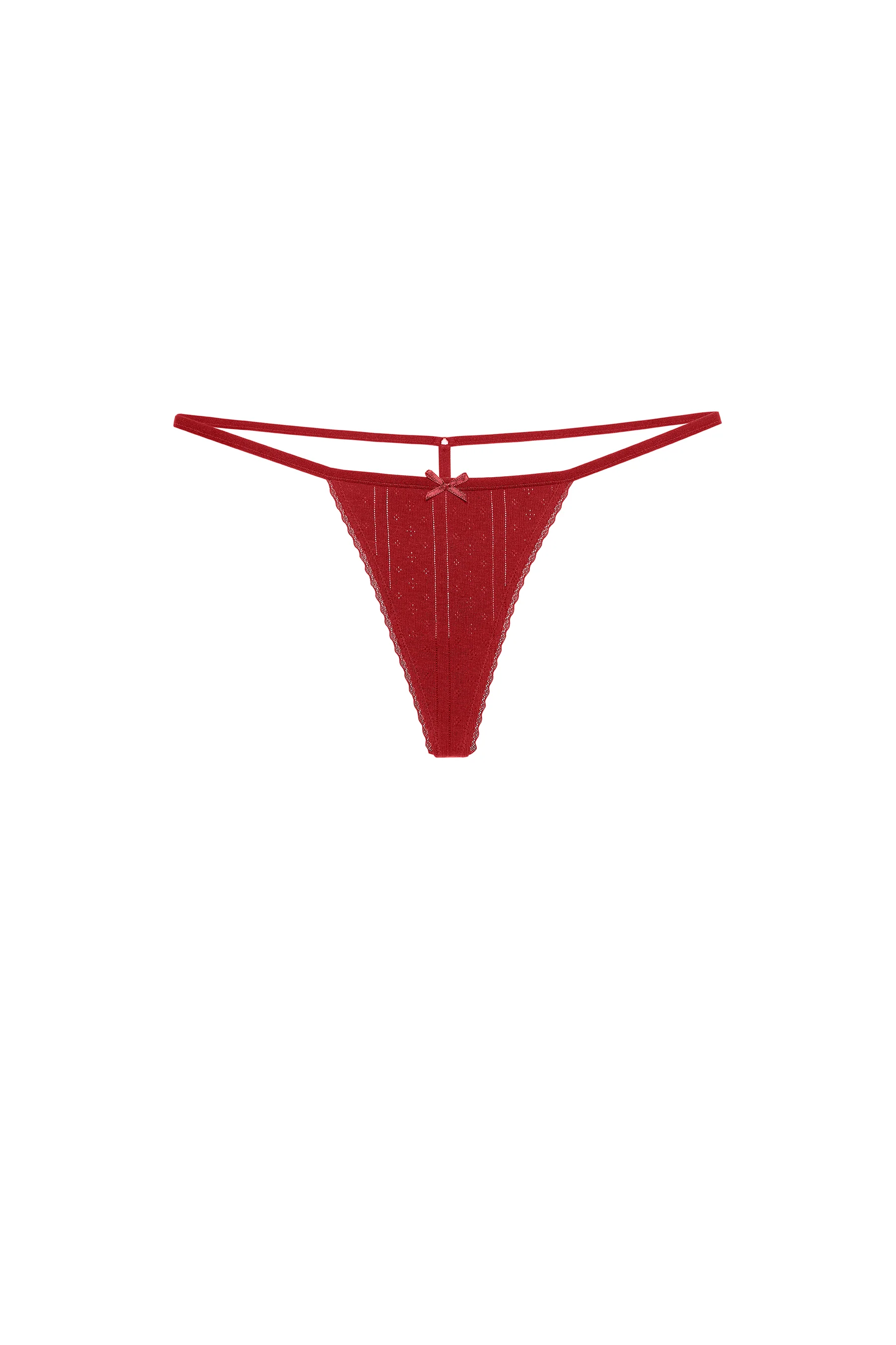 The Tanga: Cherry Red Pointelle - Image 3