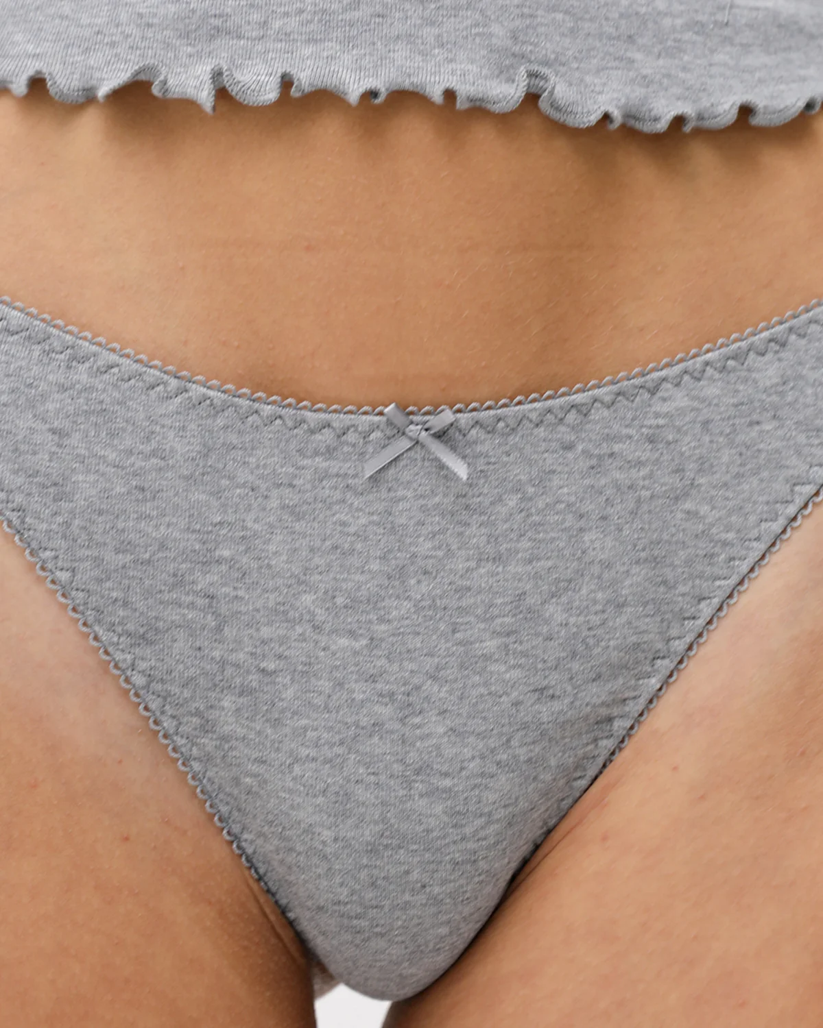 The Thong: Grey Cotton Jersey - Image 6